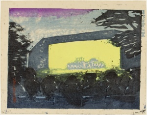 Hibiya Open Air Music Hall (#33), 11/1/1930, by Onchi Koshiro